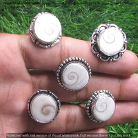 Shiva Eye Shell 30 Piece Wholesale Ring Lots 925 Sterling Silver Ring NRL-2977