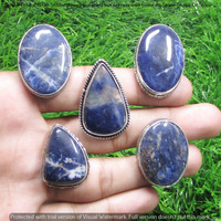 Sodalite 30 Piece Wholesale Ring Lots 925 Sterling Silver Ring NRL-2967