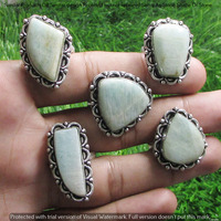 Amazonite 30 Piece Wholesale Ring Lots 925 Sterling Silver Ring NRL-2961