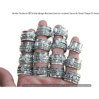 Moonstone 30 Piece Wholesale Ring Lots 925 Sterling Silver Ring NRL-2920
