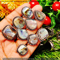 Abalone Shell 30 Piece Wholesale Ring Lots 925 Sterling Silver Ring NRL-2787