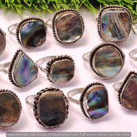 Abalone Shell 30 Piece Wholesale Ring Lots 925 Sterling Silver Ring NRL-2785