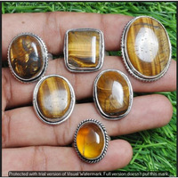 Tiger Eye 25 Piece Wholesale Ring Lots 925 Sterling Silver Ring NRL-2748