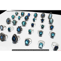 Blue Topaz 25 Piece Wholesale Ring Lots 925 Sterling Silver Ring NRL-2527
