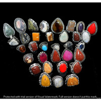 Multi & Mixed 25 Piece Wholesale Ring Lots 925 Sterling Silver Ring NRL-2449