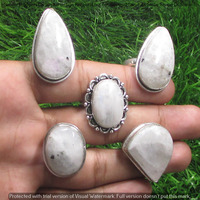 Rainbow Moonstone 25 Piece Wholesale Ring Lots 925 Sterling Silver Ring NRL-2422
