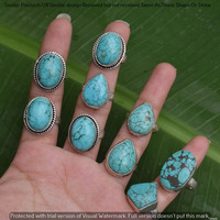 Turquoise 25 Piece Wholesale Ring Lots 925 Sterling Silver Ring NRL-2342