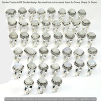 Rainbow Moonstone 25 Piece Wholesale Ring Lots 925 Sterling Silver Ring NRL-2311