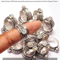 Moonstone 25 Piece Wholesale Ring Lots 925 Sterling Silver Ring NRL-2238