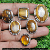 Tiger Eye 15 Piece Wholesale Ring Lots 925 Sterling Silver Ring NRL-1502