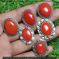 Coral 15 Piece Wholesale Ring Lots 925 Sterling Silver Ring NRL-1434