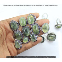 Prehnite 15 Piece Wholesale Ring Lots 925 Sterling Silver Ring NRL-1382