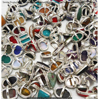 Garnet & Mixed 15 Piece Wholesale Ring Lots 925 Sterling Silver Ring NRL-1332