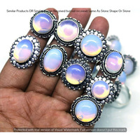 Opalite 15 Piece Wholesale Ring Lots 925 Sterling Silver Ring NRL-1219