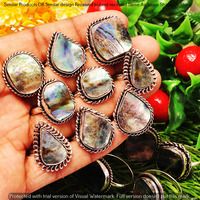 Abalone Shell 5 Piece Wholesale Ring Lots 925 Sterling Silver Ring NRL-06