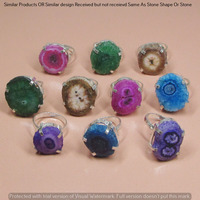 Solar Druzy 5 Pcs Wholesale Lot Ring 925 Silver Plated Ring NR-362