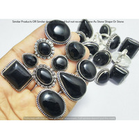 Black Onyx 5 Pcs Wholesale Lot Ring 925 Silver Plated Ring NR-285