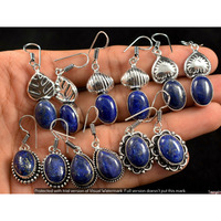 Lapis Lazuli 15 Pair Wholesale Lot 925 Sterling Silver Earring NLE-914
