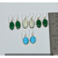 Opalite & Mixed 15 Pair Wholesale Lot 925 Sterling Silver Earring NLE-891