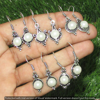 Pearl 15 Pair Wholesale Lot 925 Sterling Silver Earring NLE-844