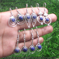 Lapis Lazuli 15 Pair Wholesale Lot 925 Sterling Silver Earring NLE-827