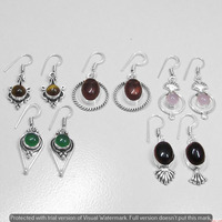 Tiger Eye & Mixed 15 Pair Wholesale Lot 925 Sterling Silver Earring NLE-804