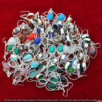 Coral & Mixed 10 Pair Wholesale Lot 925 Sterling Silver Earring NLE-685