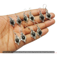 Black Onyx 10 Pair Wholesale Lot 925 Sterling Silver Earring NLE-626