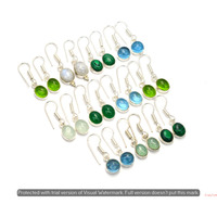 Opalite & Mixed 10 Pair Wholesale Lot 925 Sterling Silver Earring NLE-588
