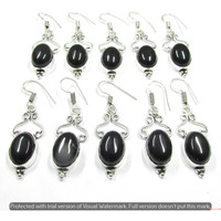 Black Onyx 10 Pair Wholesale Lot 925 Sterling Silver Earring NLE-550