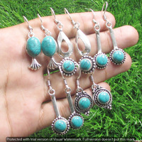 Turquoise 10 Pair Wholesale Lot 925 Sterling Silver Earring NLE-536