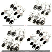 Black Onyx 1 Pair Wholesale Lot 925 Sterling Silver Earring NLE-3076