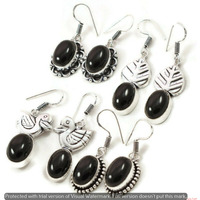 Black Onyx 1 Pair Wholesale Lot 925 Sterling Silver Earring NLE-3009