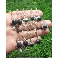 Black Onyx 1 Pair Wholesale Lot 925 Sterling Silver Earring NLE-2935
