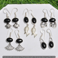Black Onyx 1 Pair Wholesale Lot 925 Sterling Silver Earring NLE-2854