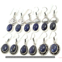 Lapis Lazuli 100 Pair Wholesale Lot 925 Sterling Silver Earring NLE-2712