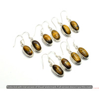 Tiger Eye 100 Pair Wholesale Lot 925 Sterling Silver Earring NLE-2692