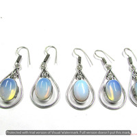 Opalite 100 Pair Wholesale Lot 925 Sterling Silver Earring NLE-2653