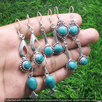Turquoise 100 Pair Wholesale Lot 925 Sterling Silver Earring NLE-2626