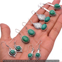 Malachite 100 Pair Wholesale Lot 925 Sterling Silver Earring NLE-2571