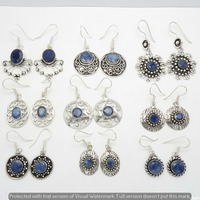 Lapis Lazuli 100 Pair Wholesale Lot 925 Sterling Silver Earring NLE-2543