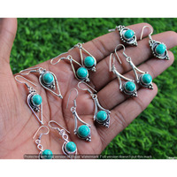 Turquoise 50 Pair Wholesale Lot 925 Sterling Silver Earring NLE-2451