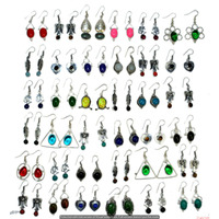 Multi & Mixed 50 Pair Wholesale Lot 925 Sterling Silver Earring NLE-2404