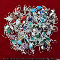 Opalite & Mixed 50 Pair Wholesale Lot 925 Sterling Silver Earring NLE-2380