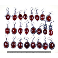 Red Onyx 50 Pair Wholesale Lot 925 Sterling Silver Earring NLE-2368