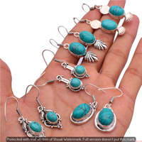 Turquoise 50 Pair Wholesale Lot 925 Sterling Silver Earring NLE-2258