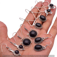 Black Onyx 50 Pair Wholesale Lot 925 Sterling Silver Earring NLE-2202