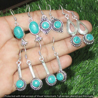 Turquoise 40 Pair Wholesale Lot 925 Sterling Silver Earring NLE-2045