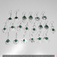 Green Onyx 40 Pair Wholesale Lot 925 Sterling Silver Earring NLE-1995