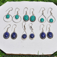 Multi & Mixed 5 Pair Wholesale Lot 925 Sterling Silver Earring NLE-192